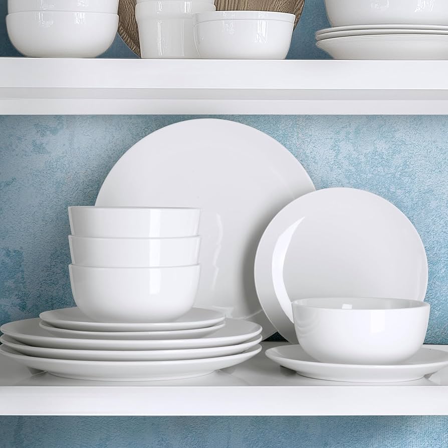 Amazon.com | Zulay Kitchen Icon Porcelain Dinnerware Set, Service