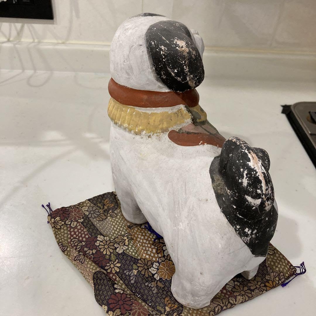 Amazon | レトロ 古道具 土人形 泥人形 犬 戌 狛犬 アンティーク 広島