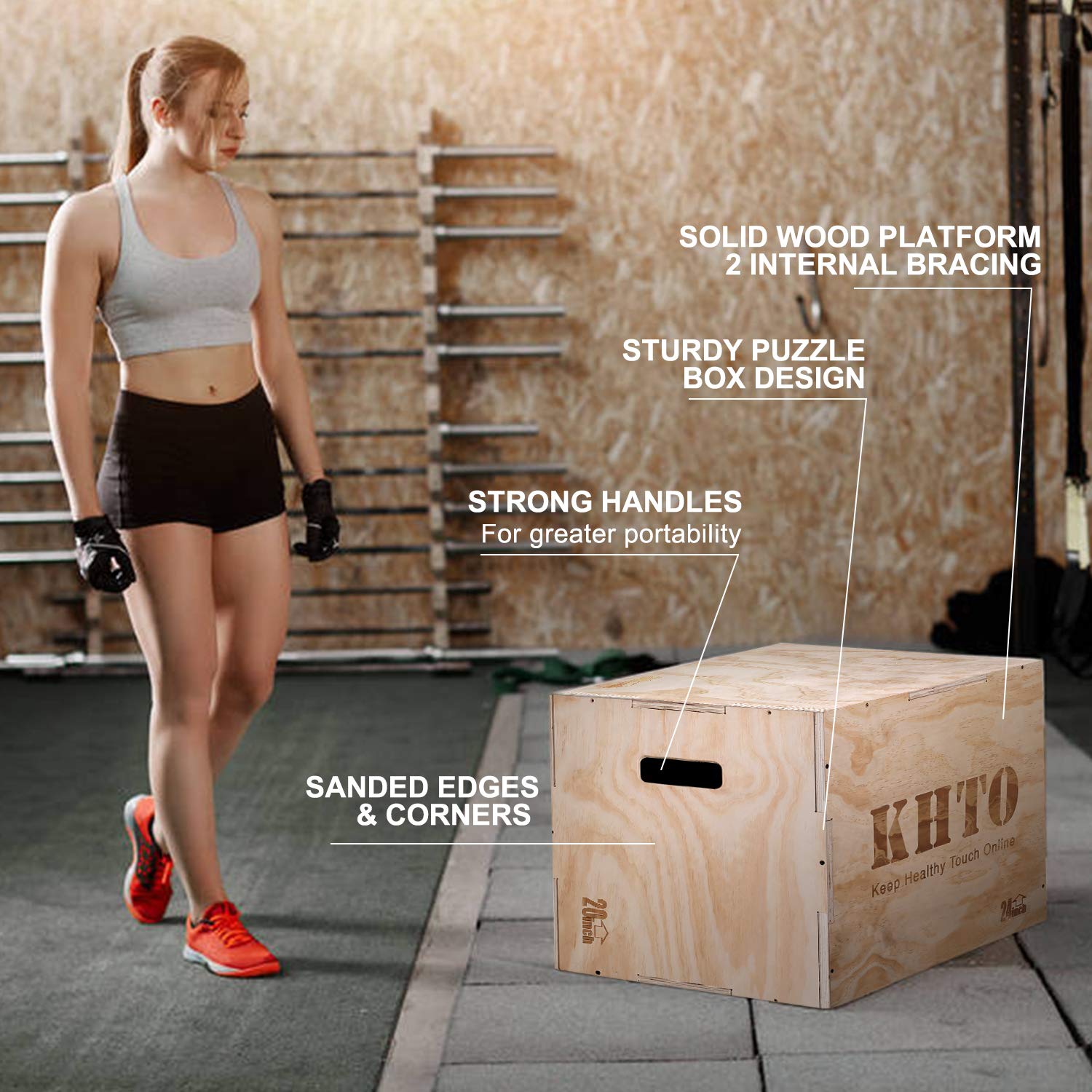 Amazon | KHTO Fitness 木製プライオメトリックジャンプボックス - 3