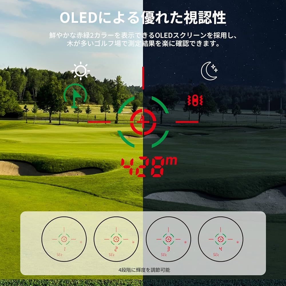 Amazon.co.jp: EENOUR ゴルフ レーザー距離計 LR1000PRO 1093yd対応 2