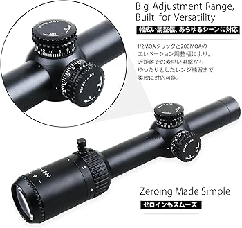 Amazon.co.jp: VictOptics ZOD 1-4x20 ライフルスコープ 1～4 倍可変