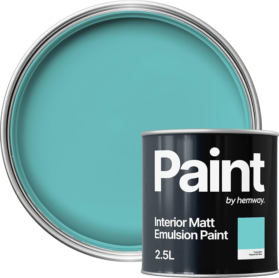 Hemway Peppermint Blue Interior Paint - 2.5 Liter (84.5 Fl Oz