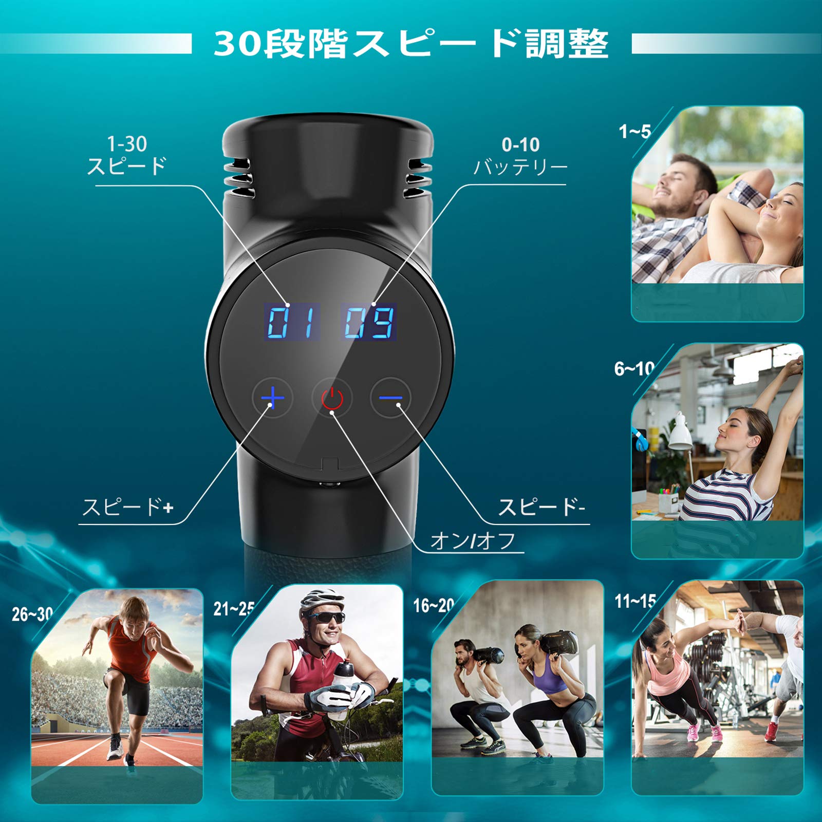 Amazon | ANFLAG トータルボディケア 30段階強力振動 ブラシレス