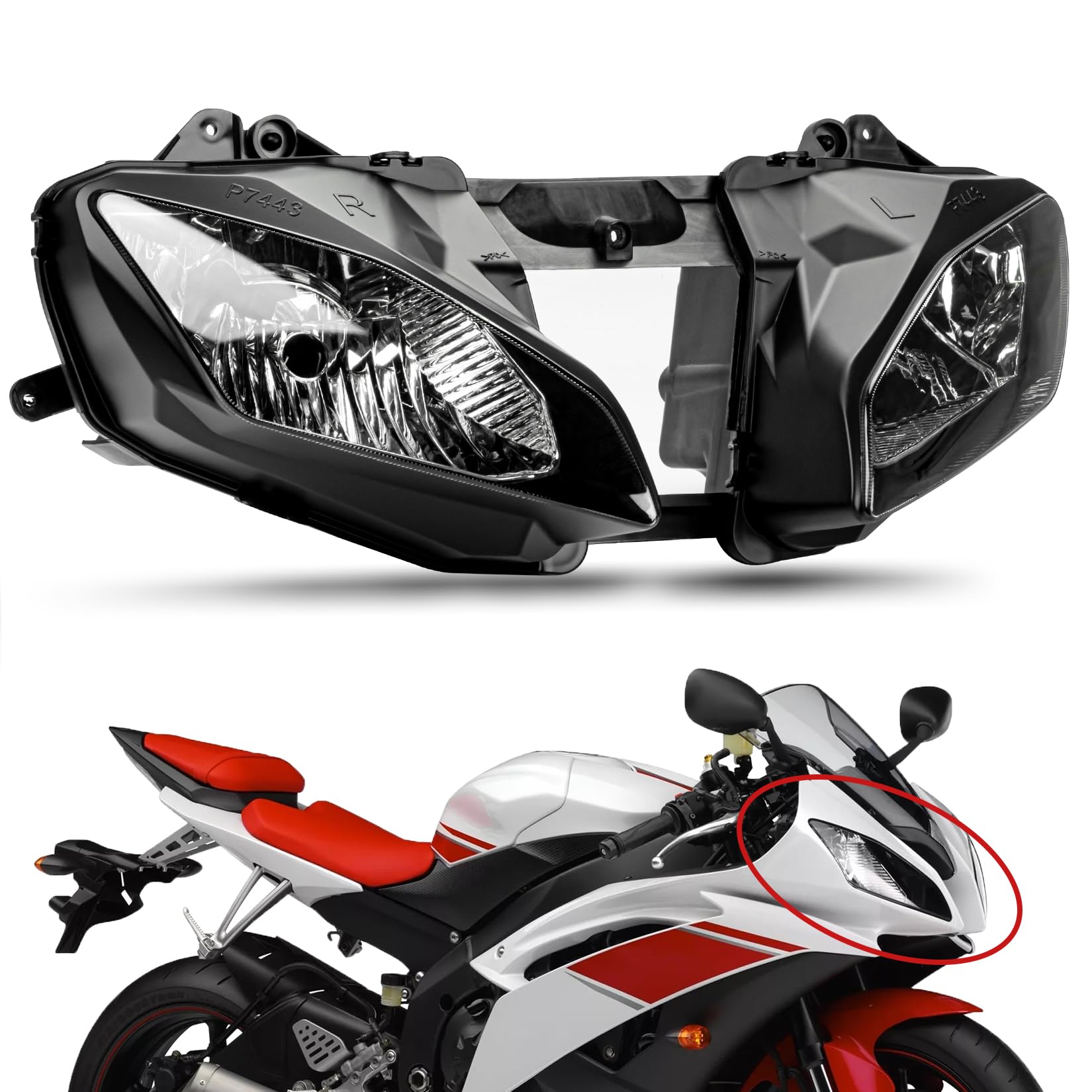 Amazon | オートバイ フロント ヘッドライト ヘッドランプ 対応 YZF R6