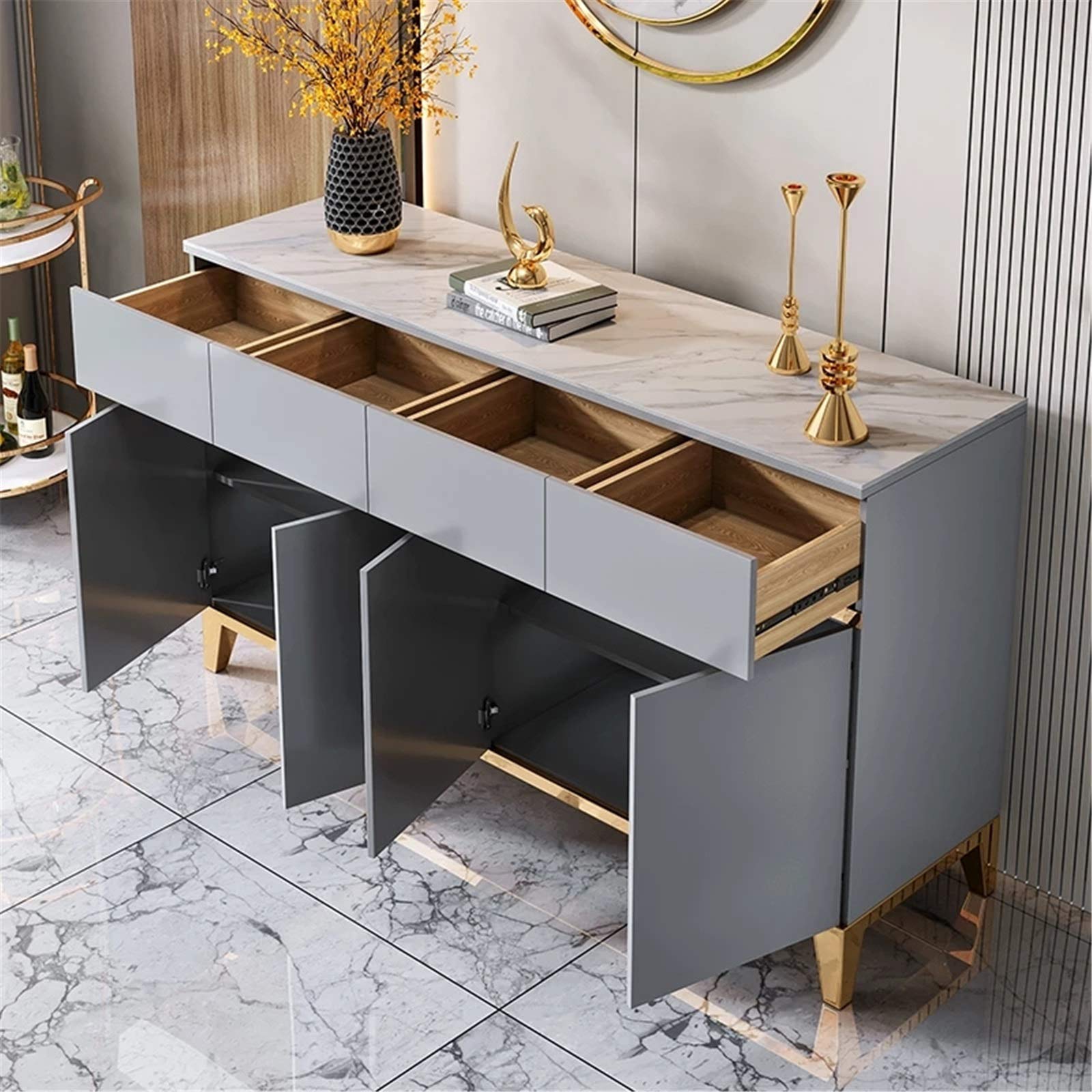 Amazon｜サイドボードラグジュアリーティーキャビネットモダン