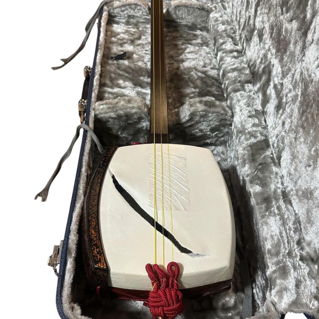 津軽三味線撥 津軽三味線用 撥 2本 現状品 鼈甲 おまけ:撥ケース、駒