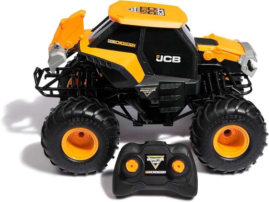 Amazon.com: Monster Jam JCB DIGATRON Remote Control Truck, 1:15