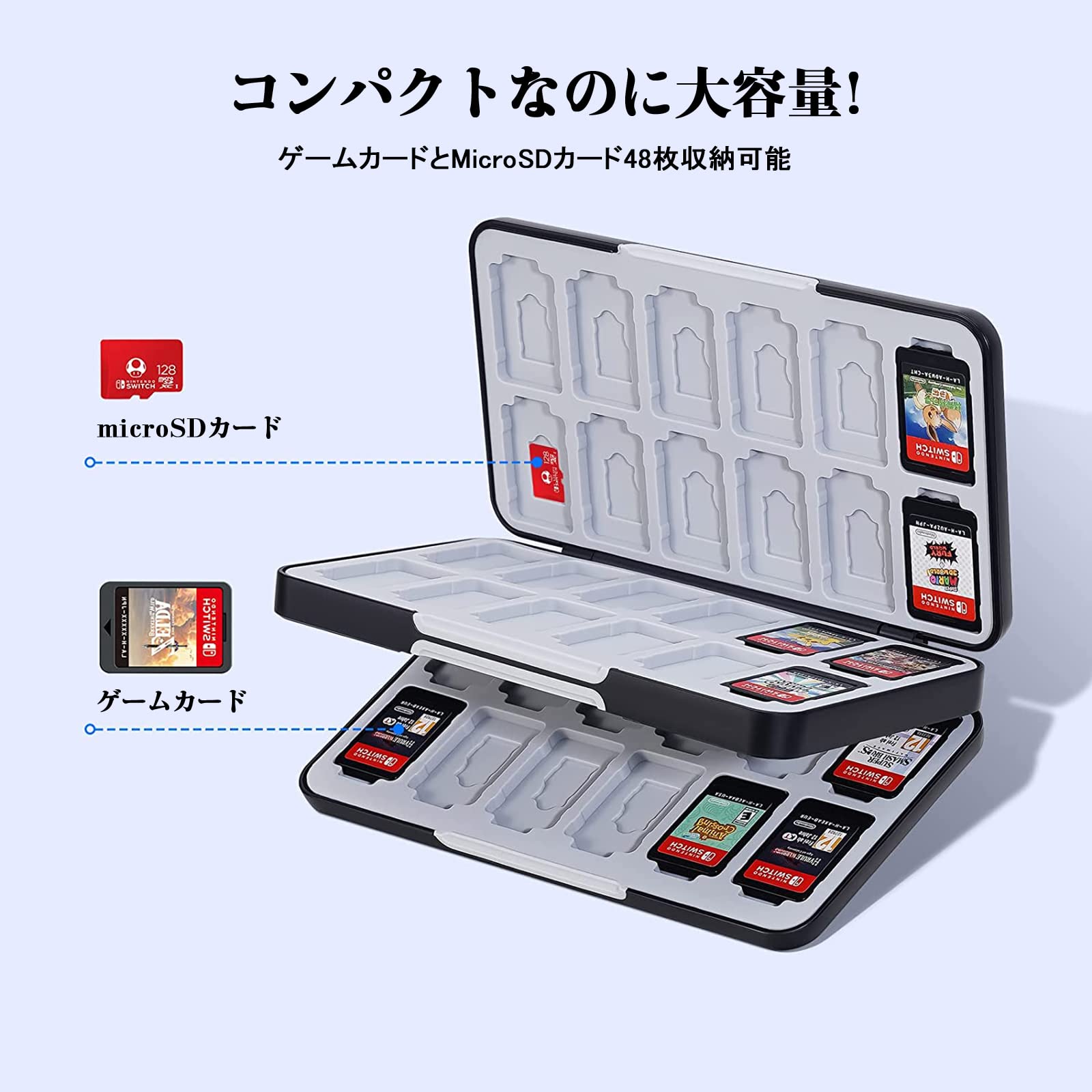 Amazon.co.jp: Switchカードケース 48枚ソフトケース＆24枚マイクロSD