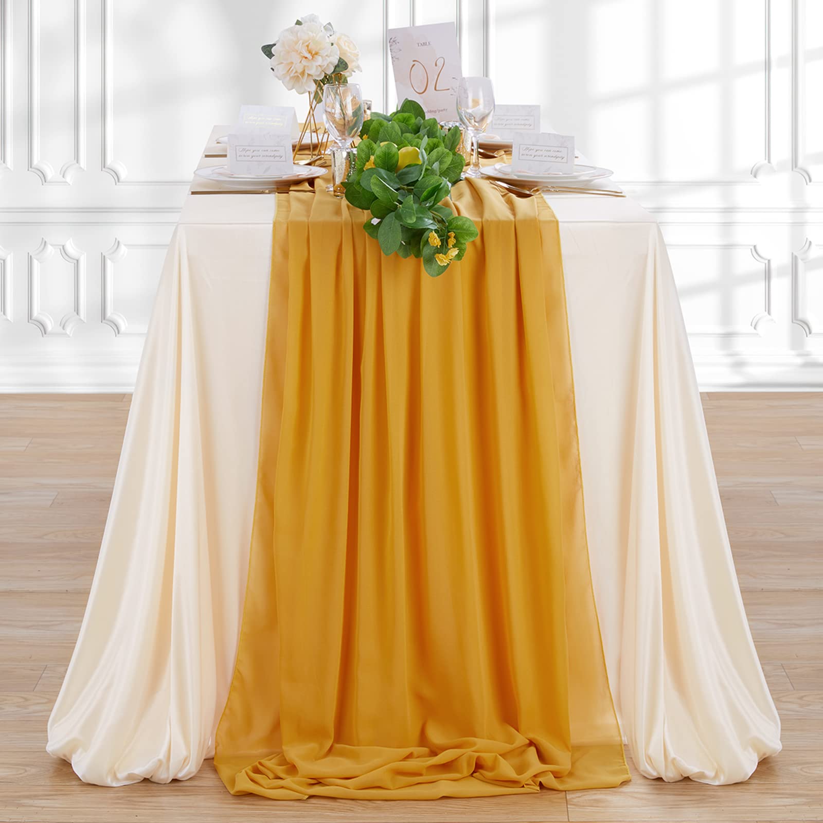 Amazon.com: 10 Pieces 10FT Mustard Yellow Chiffon Table Runners