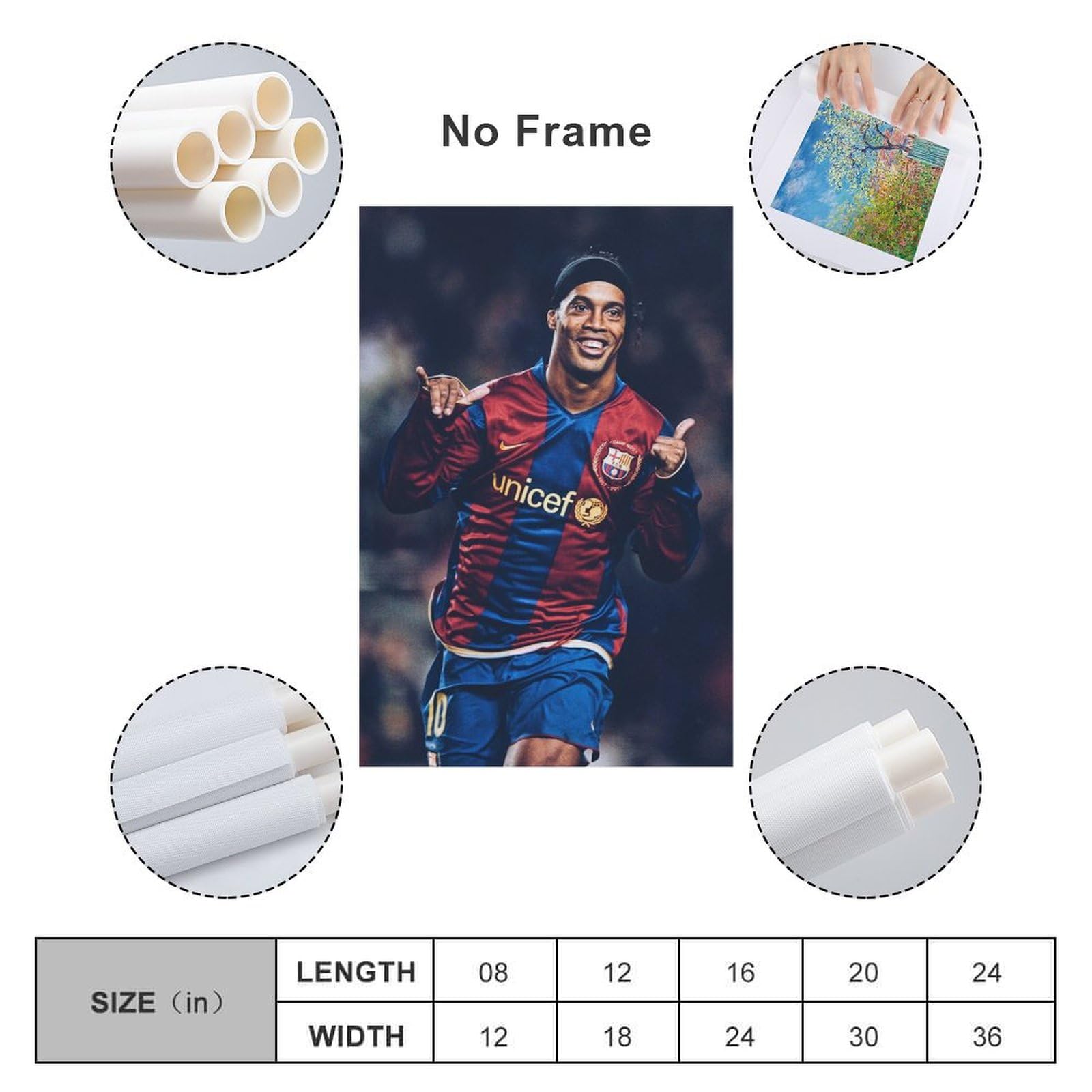 Amazon.co.jp: サッカーポスターロナウジーニョアートパネル写真画像