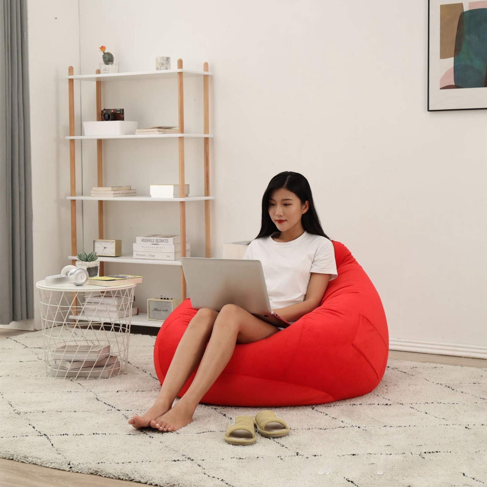 Amazon.co.jp: ビーズクッション 座布団 レッド ビーズクッション 人を