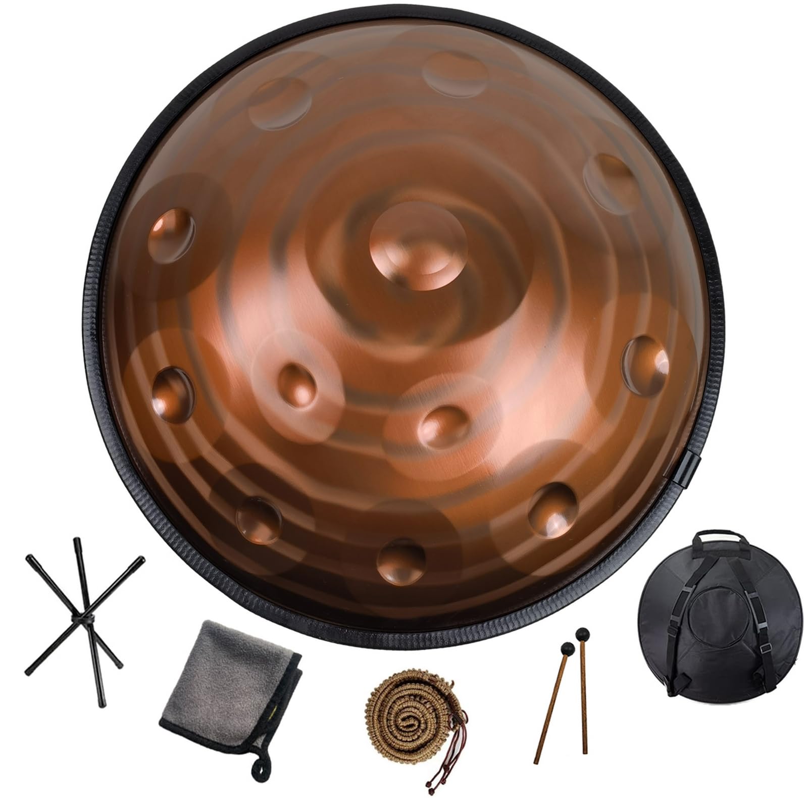 ハンドパン 56センチ 12音 A＝432Hz Dマイナー 品の良いゴールド