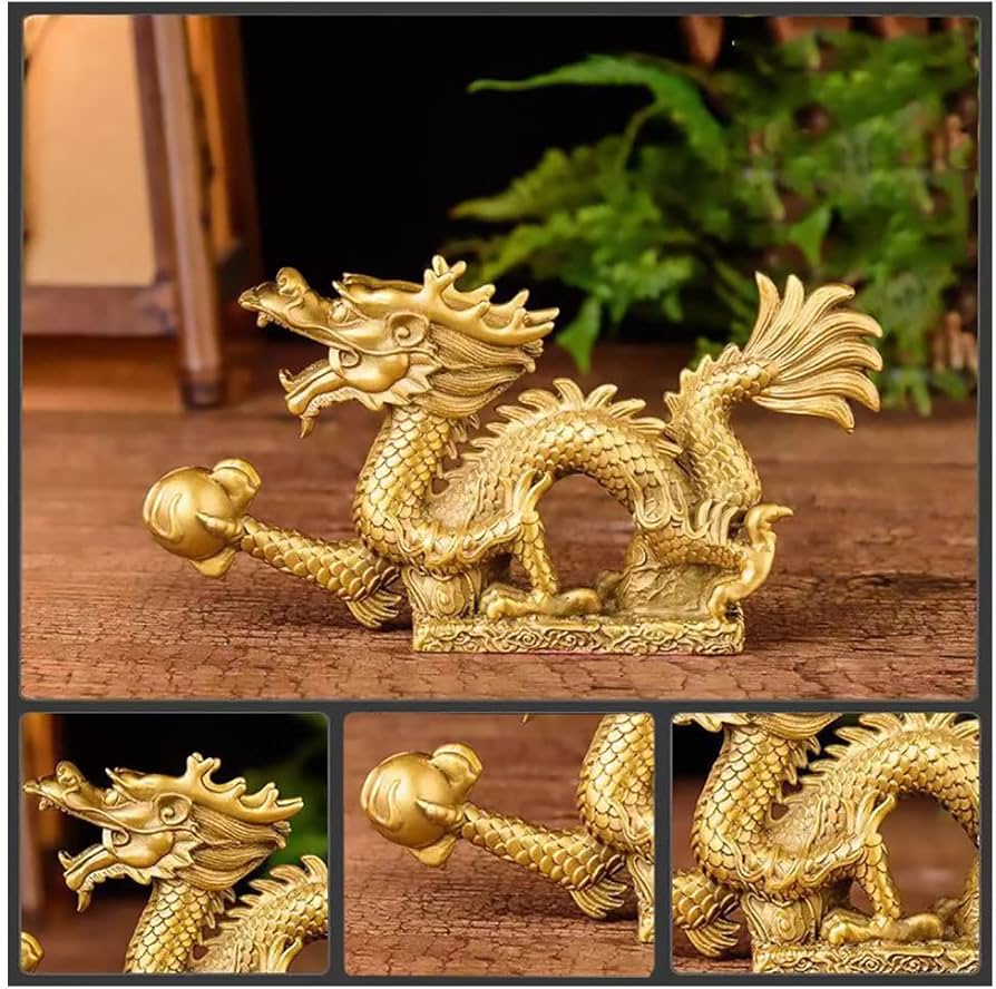 Amazon.co.jp: 龍の置物 風水 五本爪 龍神 昇運金龍 商売繁盛 金運