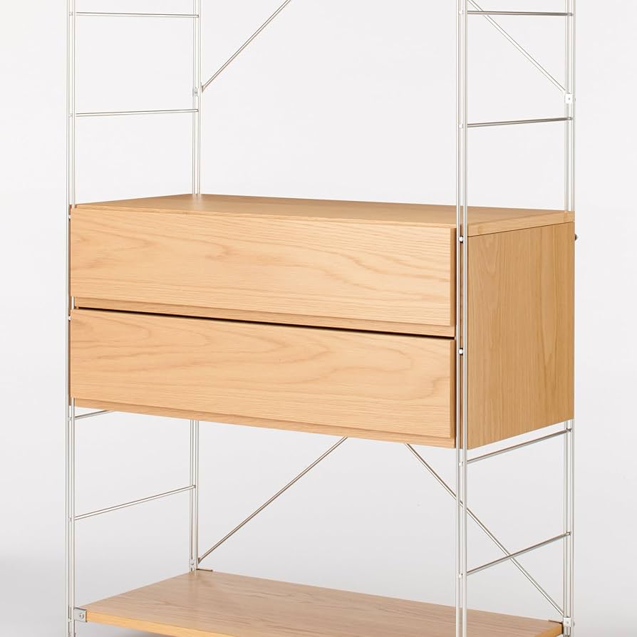 Amazon｜無印良品 スチールユニットシェルフ用 ボックス 引出し2段