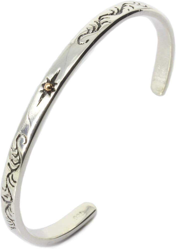 Amazon | [topcode] シルバー 925 バングル ブレスレット ゴールドサン