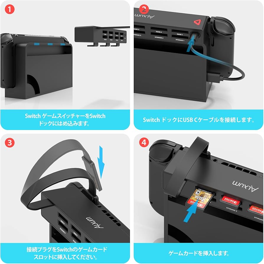 Amazon | Alxum 2024年新登场 Switchカードリーダー 切り替え器 8-in-1