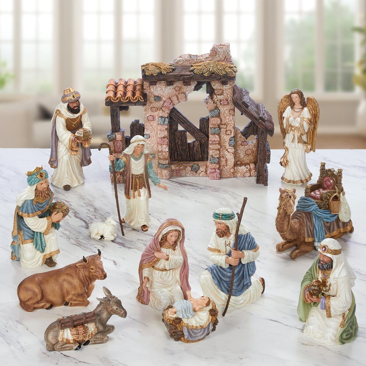 Amazon.com: KIRKLAND Signature Hand-Painted Christmas Nativity 13