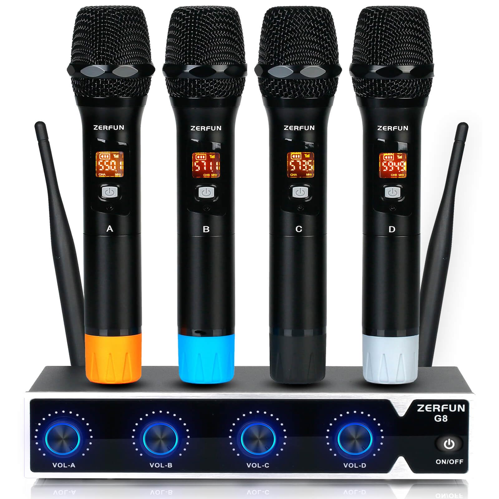 Amazon.com: ZERFUN Pro Wireless Microphone System 4 Channel, UHF