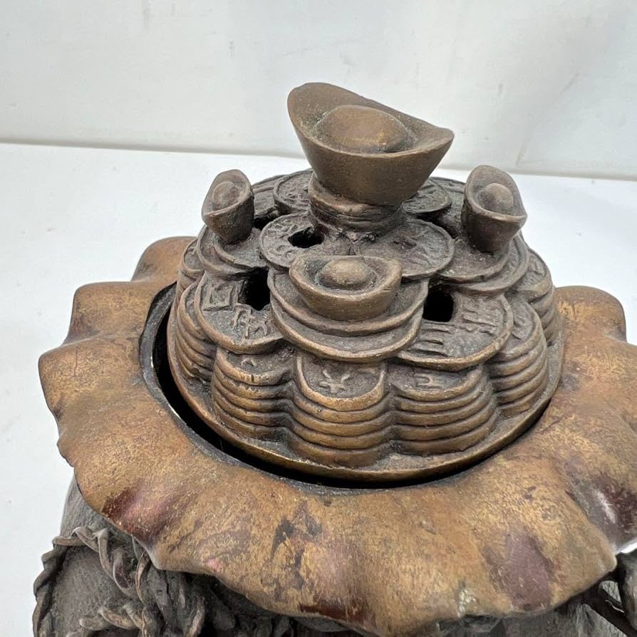 Amazon｜中国 大明宣徳年製 香炉 香道具 銅 1.7kg 置物 工芸 骨董