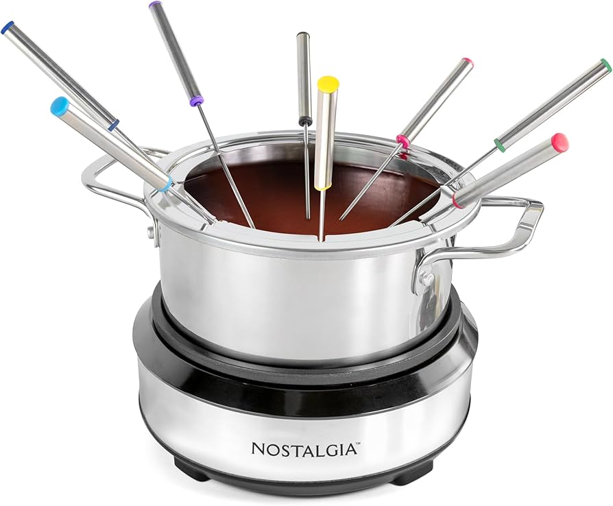 Amazon.com: Nostalgia 8-Cup Electric Fondue Pot Set for Cheese