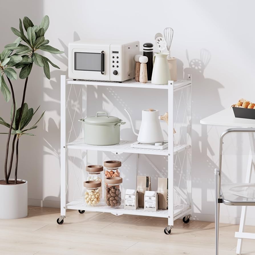 Amazon｜ANDWINT スチールラック メタルラック 幅70 ホワイト 3段 完成