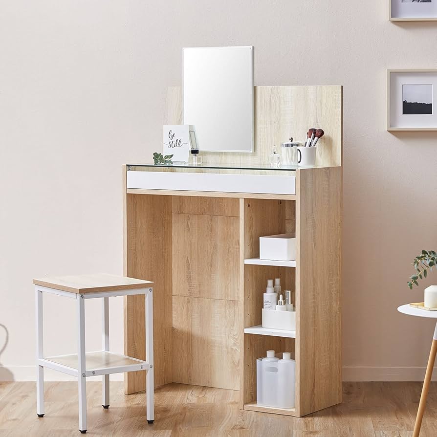 Amazon｜LOWYA ロウヤ ドレッサー 鏡台 メイク台 チェア付き