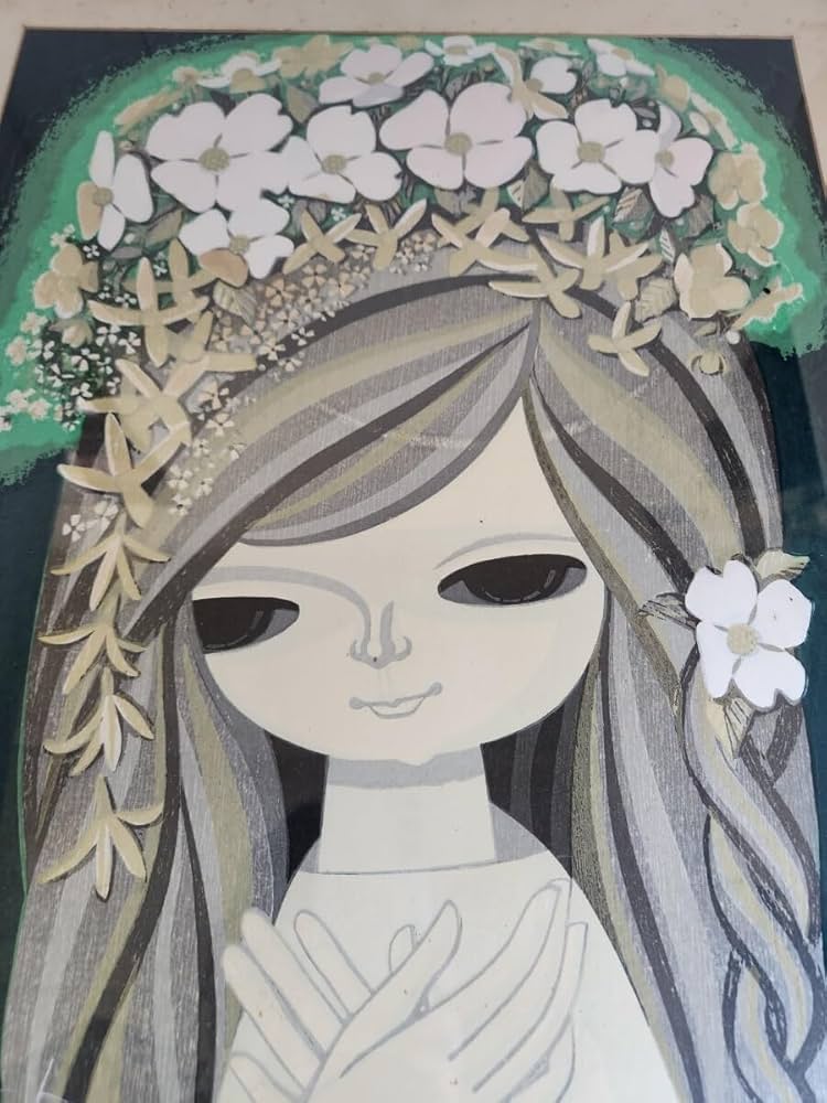 Amazon.co.jp: 池田 修三 「花の冠」木版画 人気作品 真作保証 貴重な