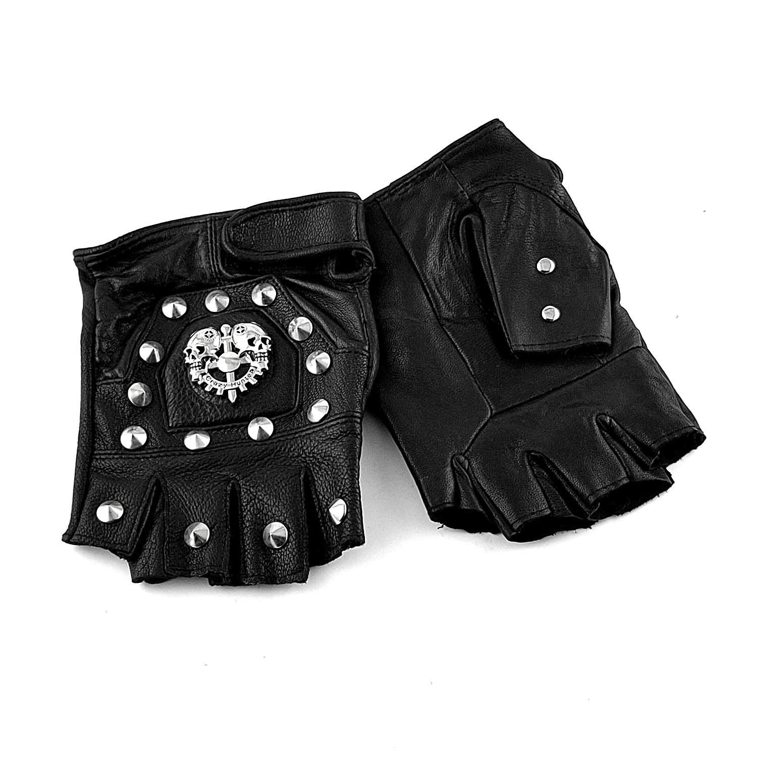 Amazon.co.jp: パンク バイカー スタッズ フィンガーレス グローブ