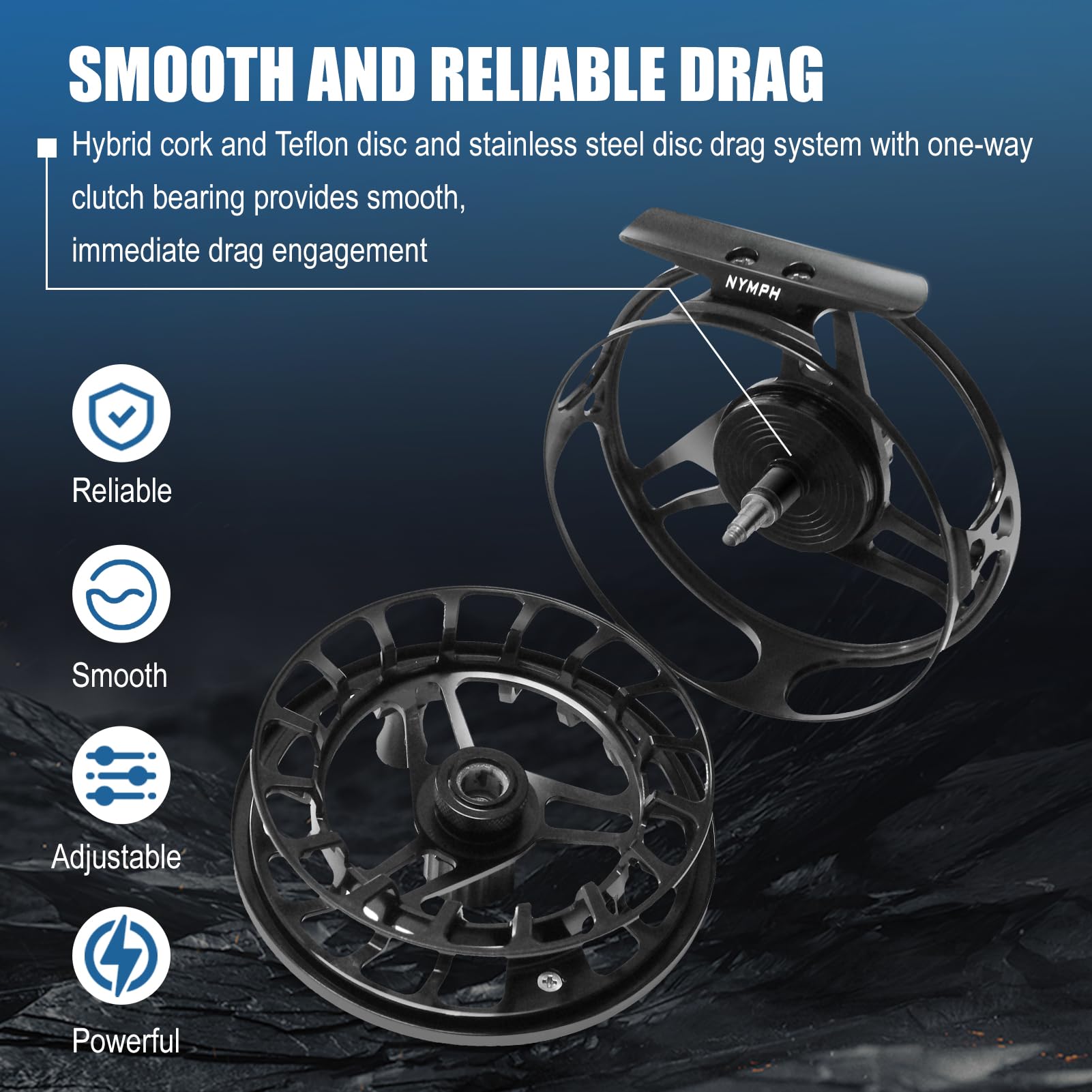 Amazon | Maxcatch AVID PRO ニンフ フライリール CNC機械加工 ラージ