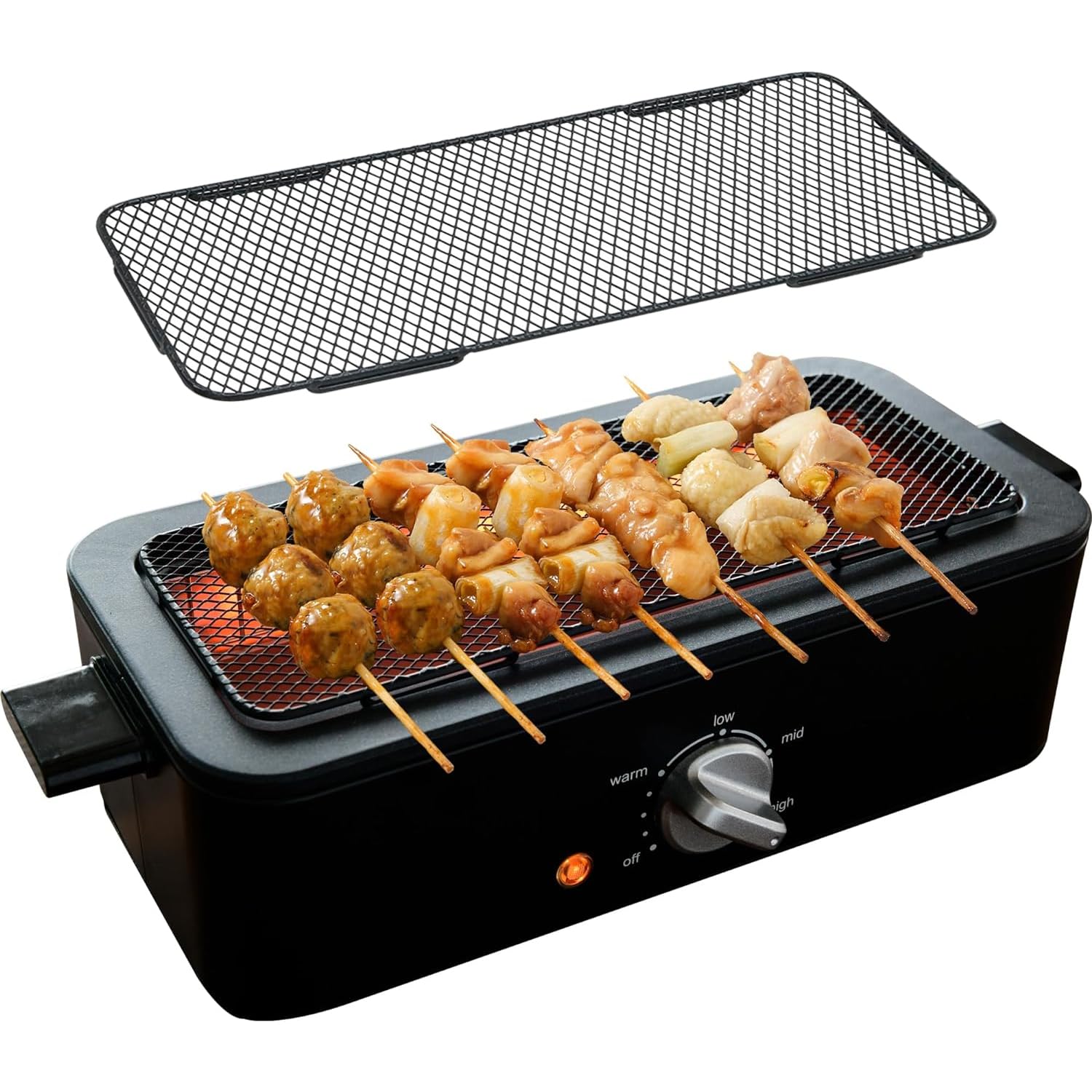 Amazon | 【セット品】 [山善] 焼き鳥焼き器 減煙 電気七輪 卓上