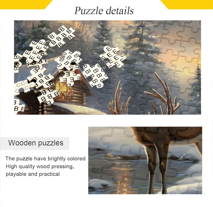 Amazon.com: XYMZR Jigsaw Puzzle 1000 Piece, Elk Landscape Winter