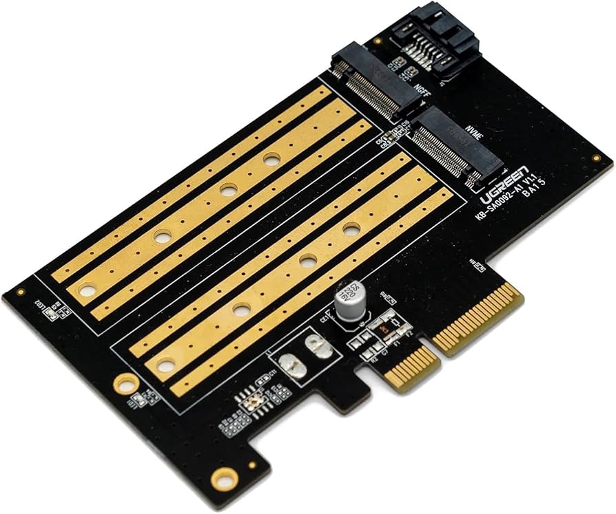 Amazon.com: Dual M.2 PCIe Adapter for SATA (B Key) and NVMe (M Key
