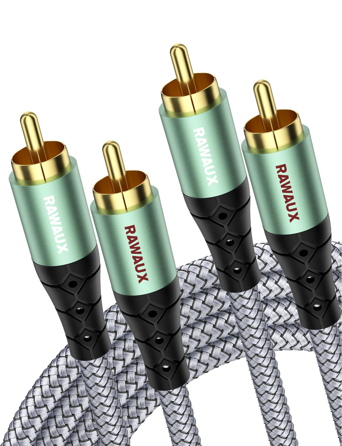 Amazon | RAWAUX RCAケーブル、2RCAオス to オス ステレオオーディオ