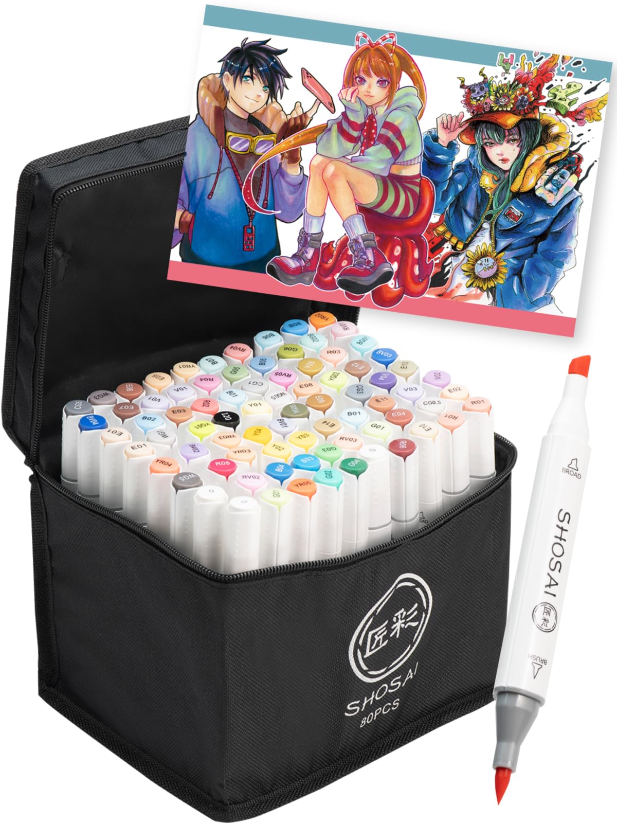 Amazon | 匠彩 イラストマーカー 【プロ絵師監修72色80本マーカーペン