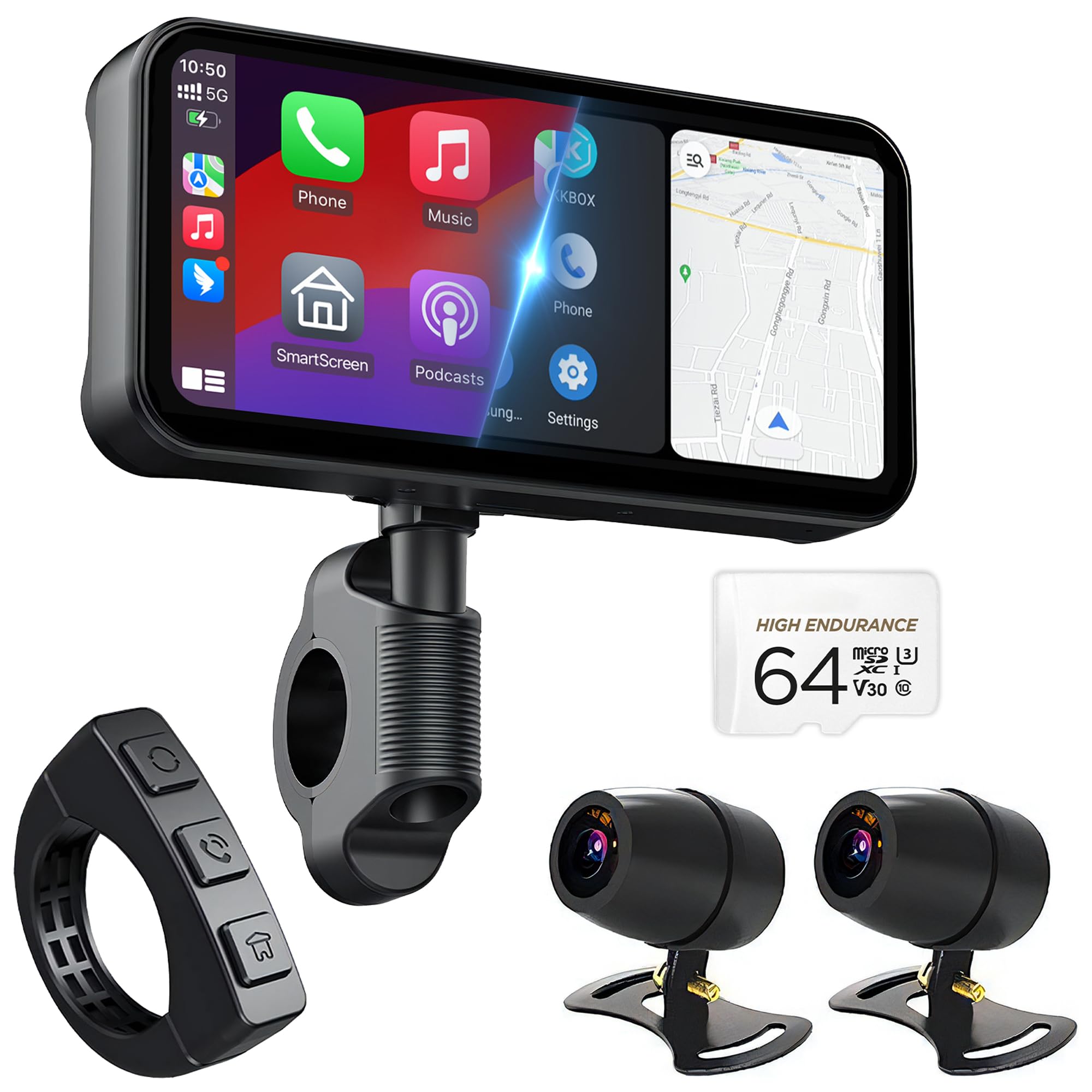 Amazon.co.jp: 【バイク用ナビ &ドライブレコーダー】 大画面6.25