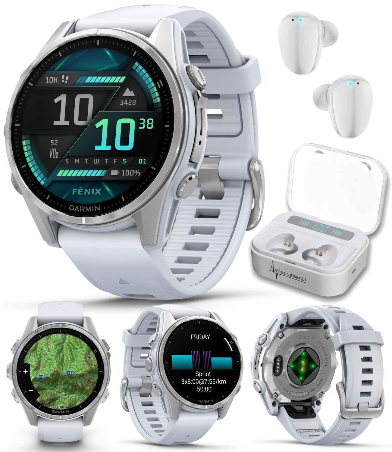 Amazon.com: Wearable4U Garmin Fenix 8 – 43 mm, AMOLED Multisport