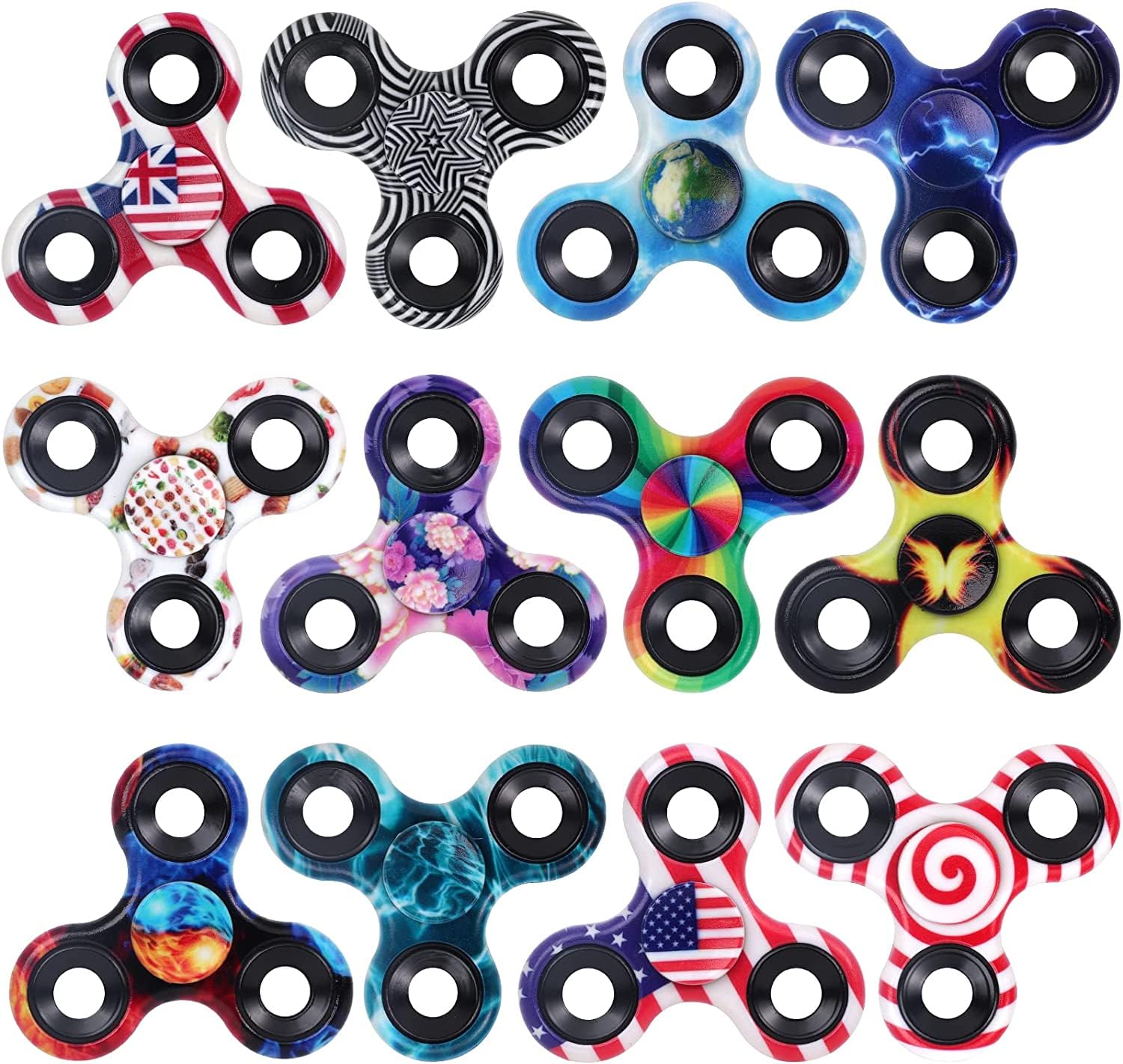 Amazon | メタルハンドスピナー 12個パック 子供用大人用メタルトップ