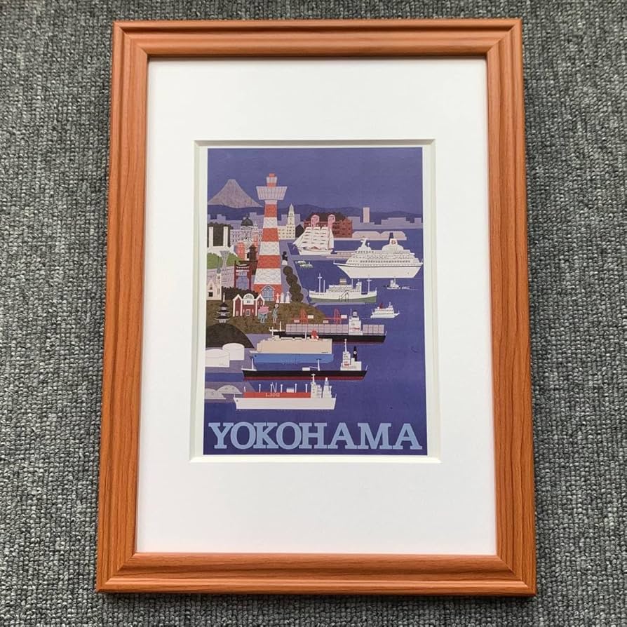 Amazon.co.jp: 柳原良平『YOKOHAMA』B5サイズ 額入り 貴重イラスト