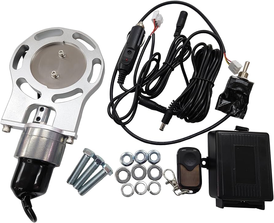 Amazon | 76mm 電動可変マフラー 丸型 開度調整可 バルブ サイレンサー