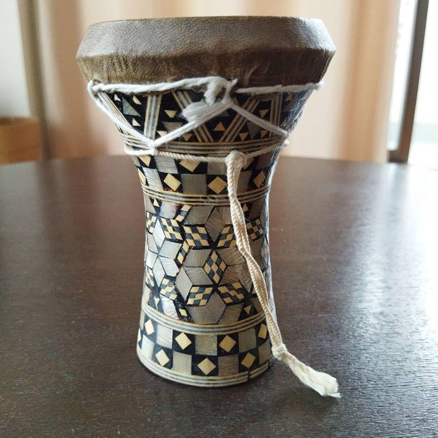 ダルブッカ 37cm 金属製 ベリーダンス 太鼓 プラスチックヘッド 青