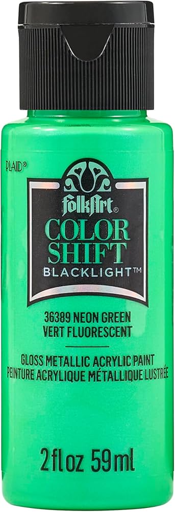 Amazon.com: FolkArt, Color Shift Blacklight Acrylic Paint, Neon Green