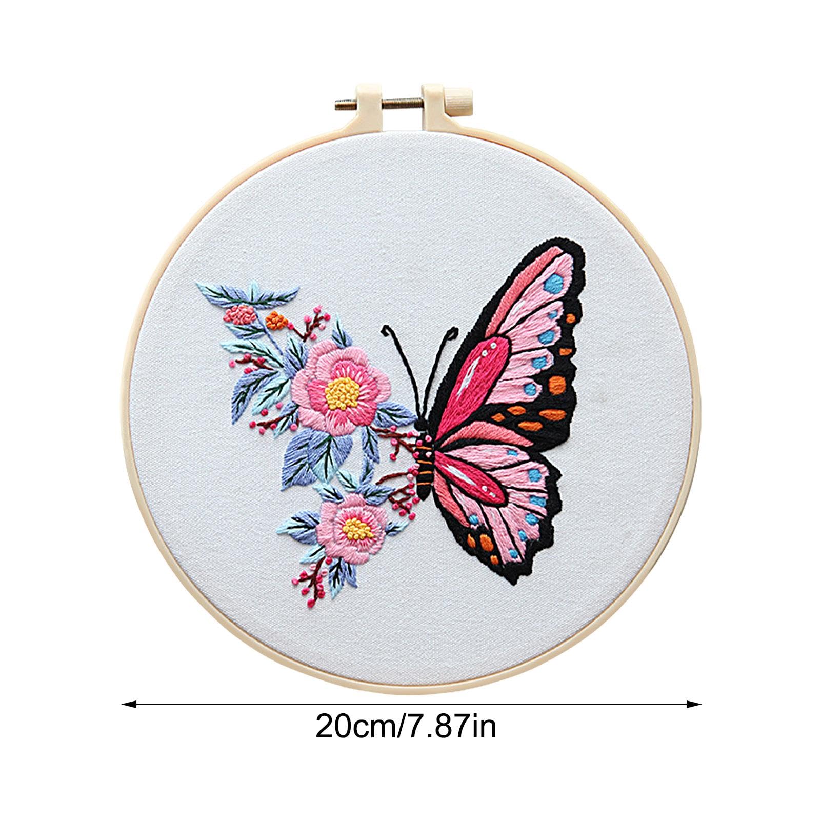 Amazon | ノーブランド品 蝶の刺繍、初心者向けの蝶の刺繍キット