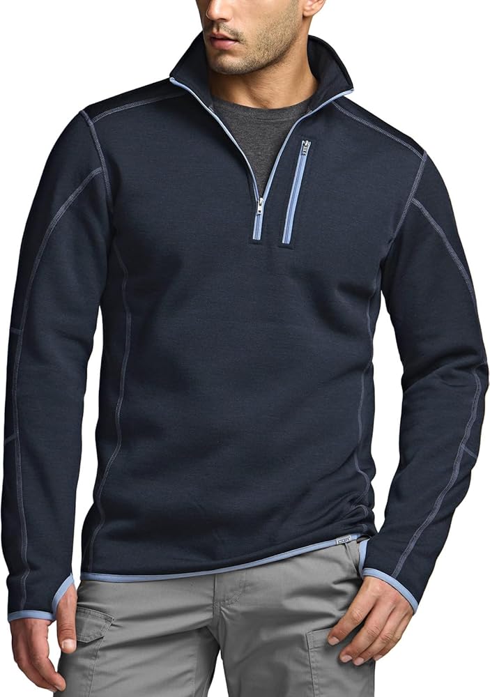 CQR Men's Quarter Zip Utility Fleece Pullover, Outdoor Casual