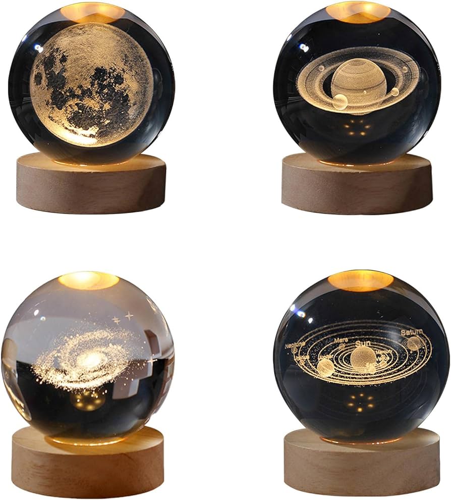 Amazon.co.jp: 3D プラネット クリスタル ボール、USB 3D ムーン