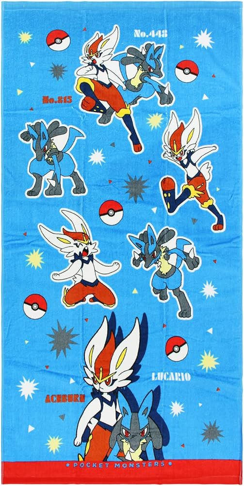 Amazon.co.jp: 林(Hayashi) バスタオル ブルー 約60×120cm ポケモン