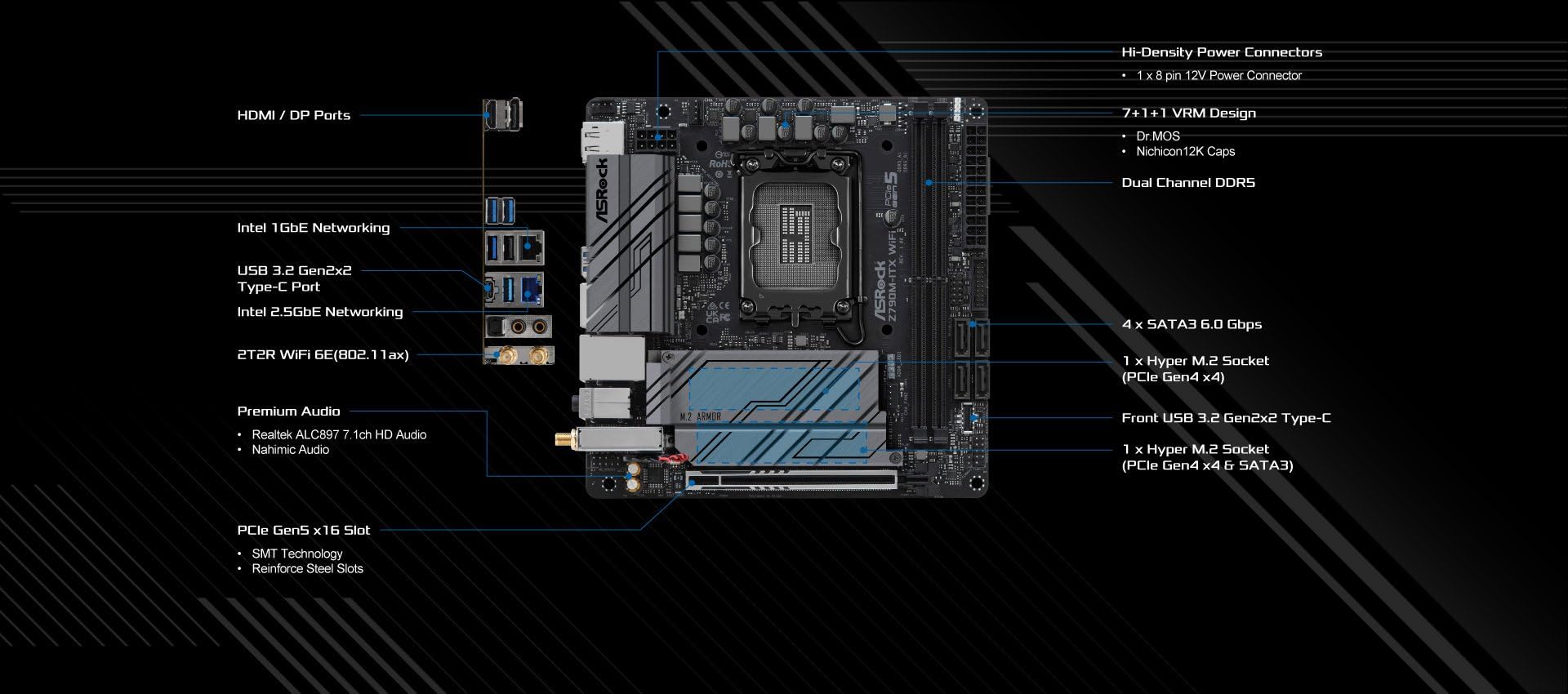 Amazon | ASRock マザーボード Z790M-ITX WiFi Intel 第12世代 ・ 13