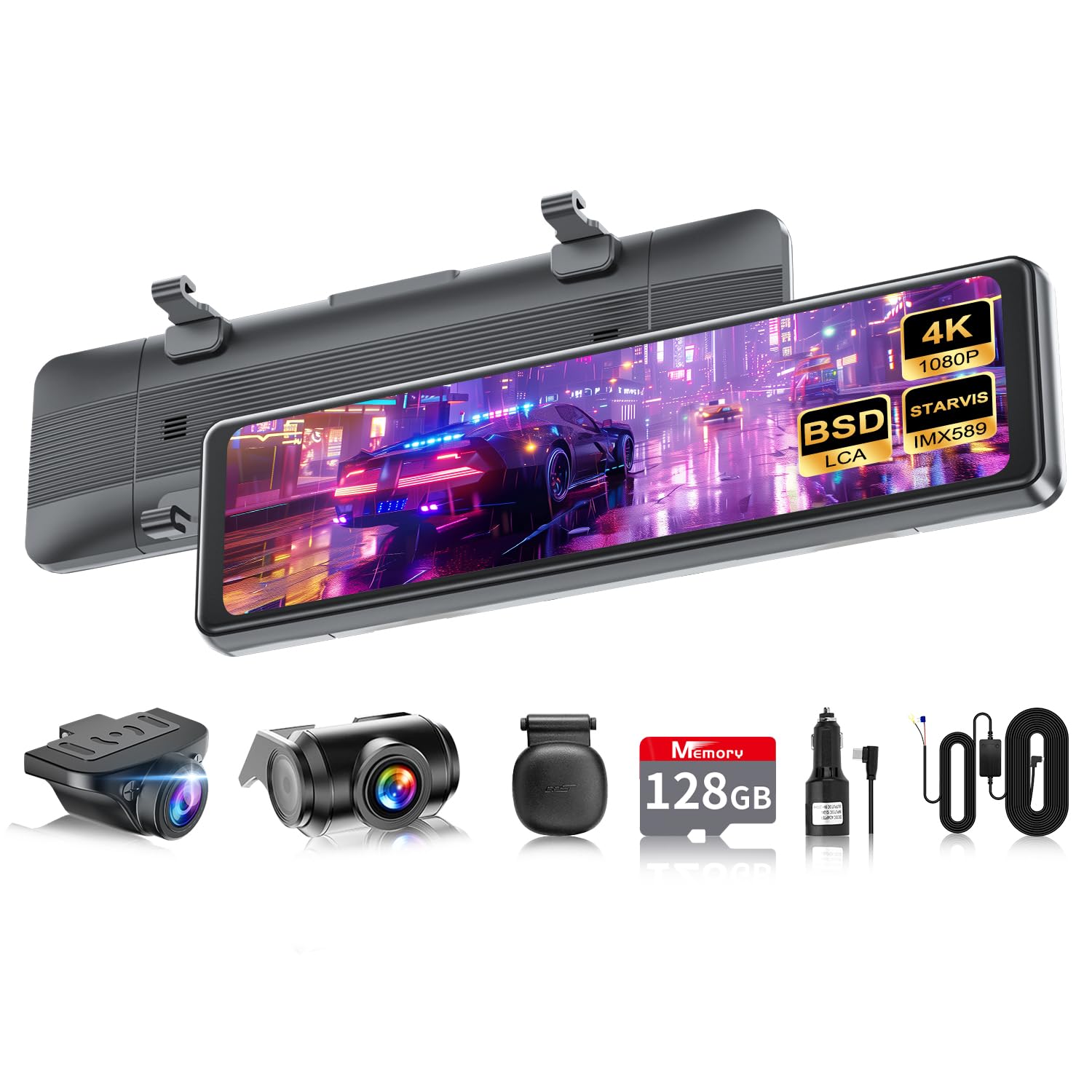 USBタッチ式フルセグチューナーセット】M12A1ミラー型ドライブレコーダー