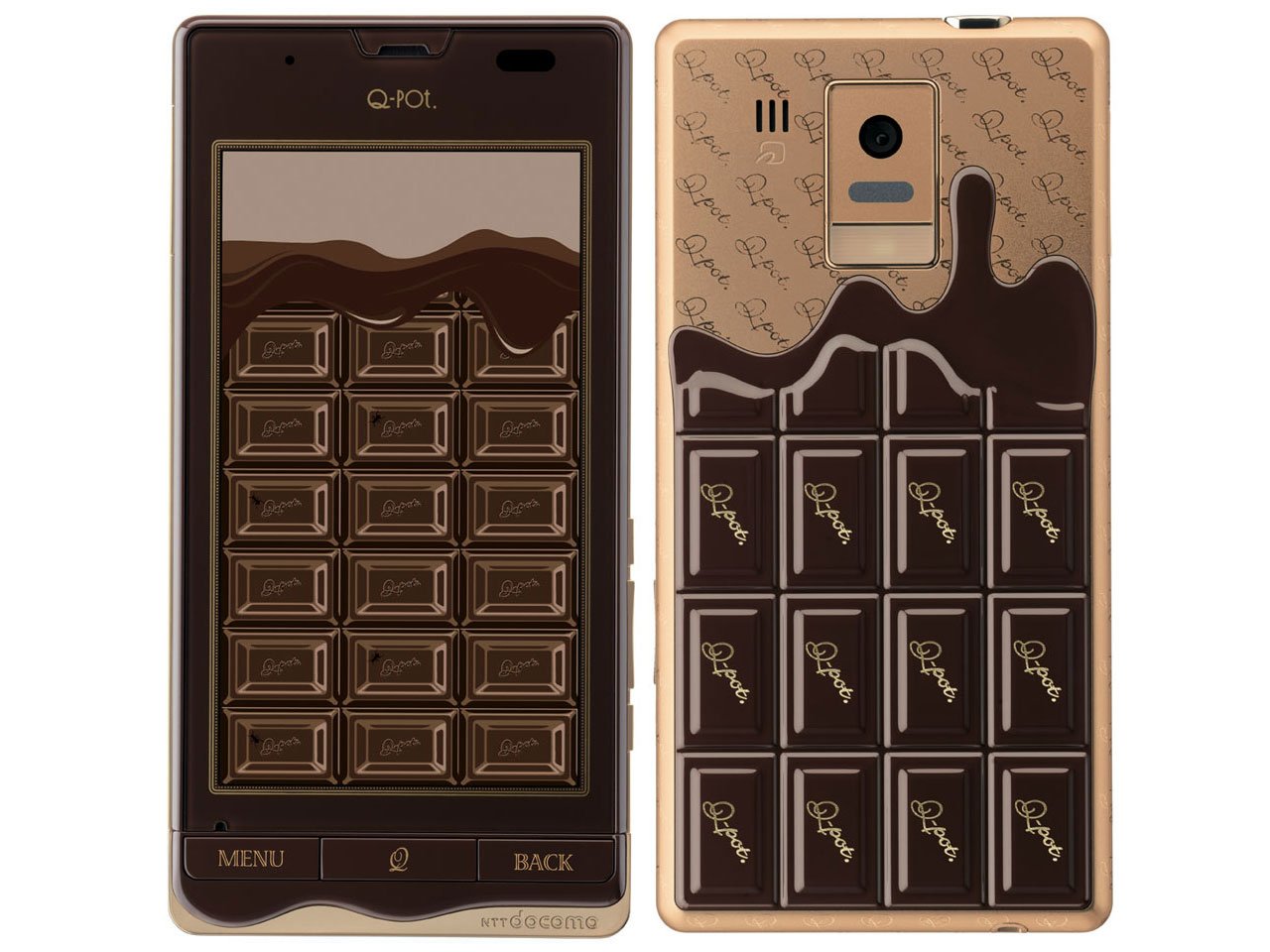 Amazon | SH-04D Q-POT PHONE Bitter Choco 白ロム 携帯 | 携帯電話