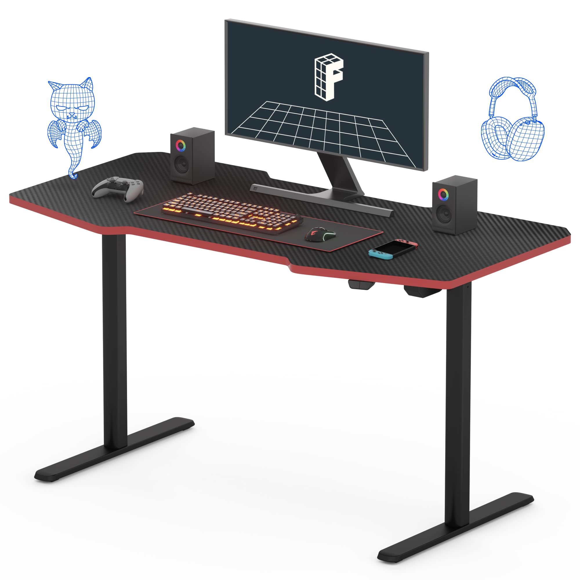 Amazon | FLEXISPOT ゲーミングデスク 昇降デスク 幅120cm 奥行60cm 高