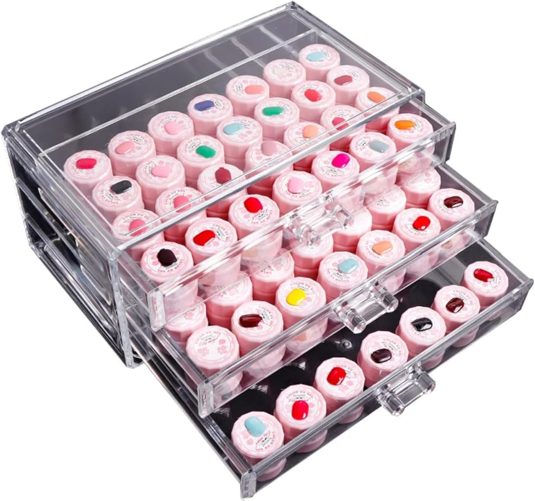 Amazon | ネイルジェル収納ラック 1セット 耐衝撃スタッキング化粧品